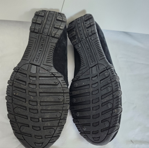 Skechers Suede Driving Loafers Black Slip On Shoes Women’s 9.5 - Picture 8 of 9